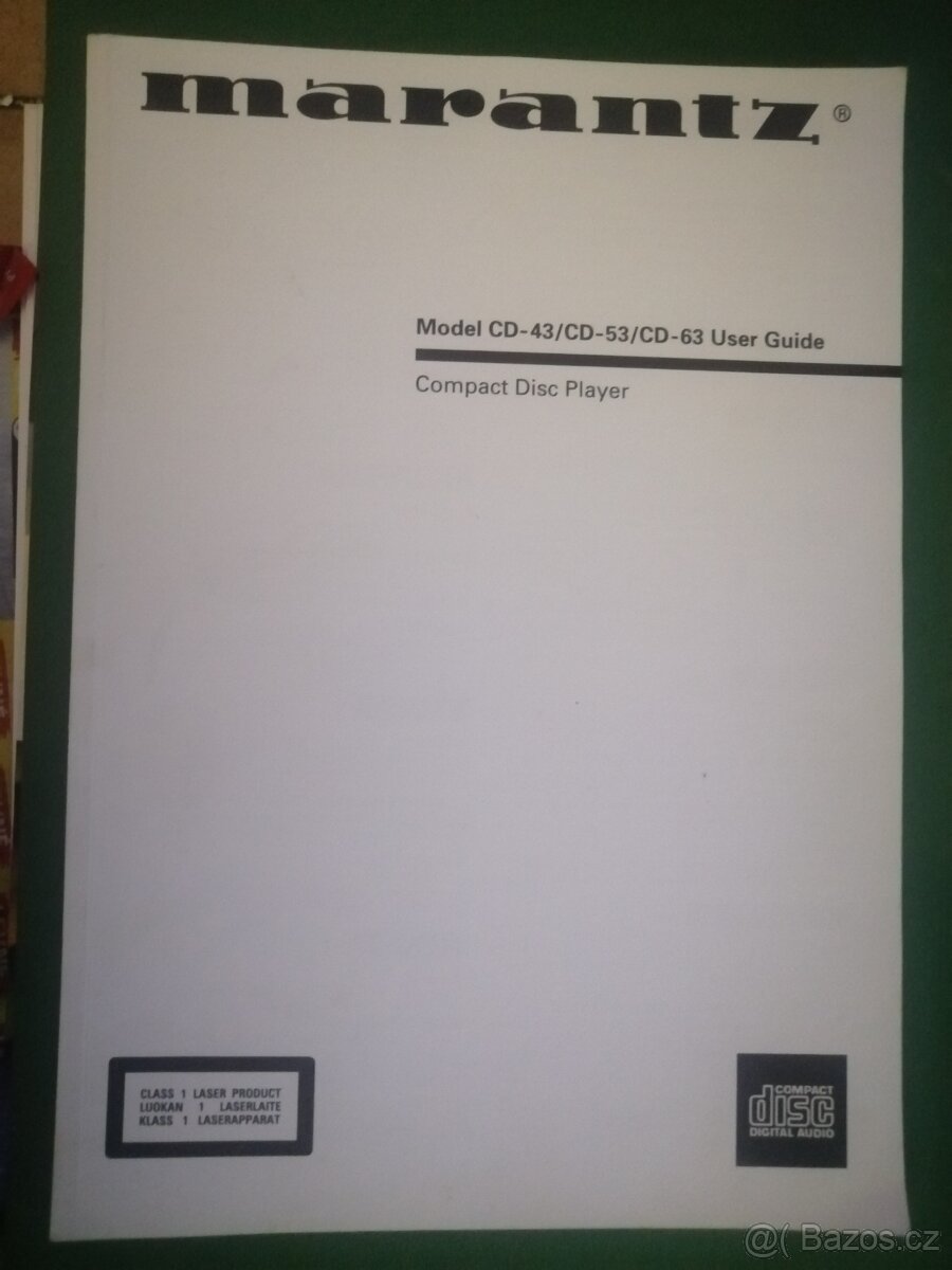 Marantz manual CD 43,53,63 prodám