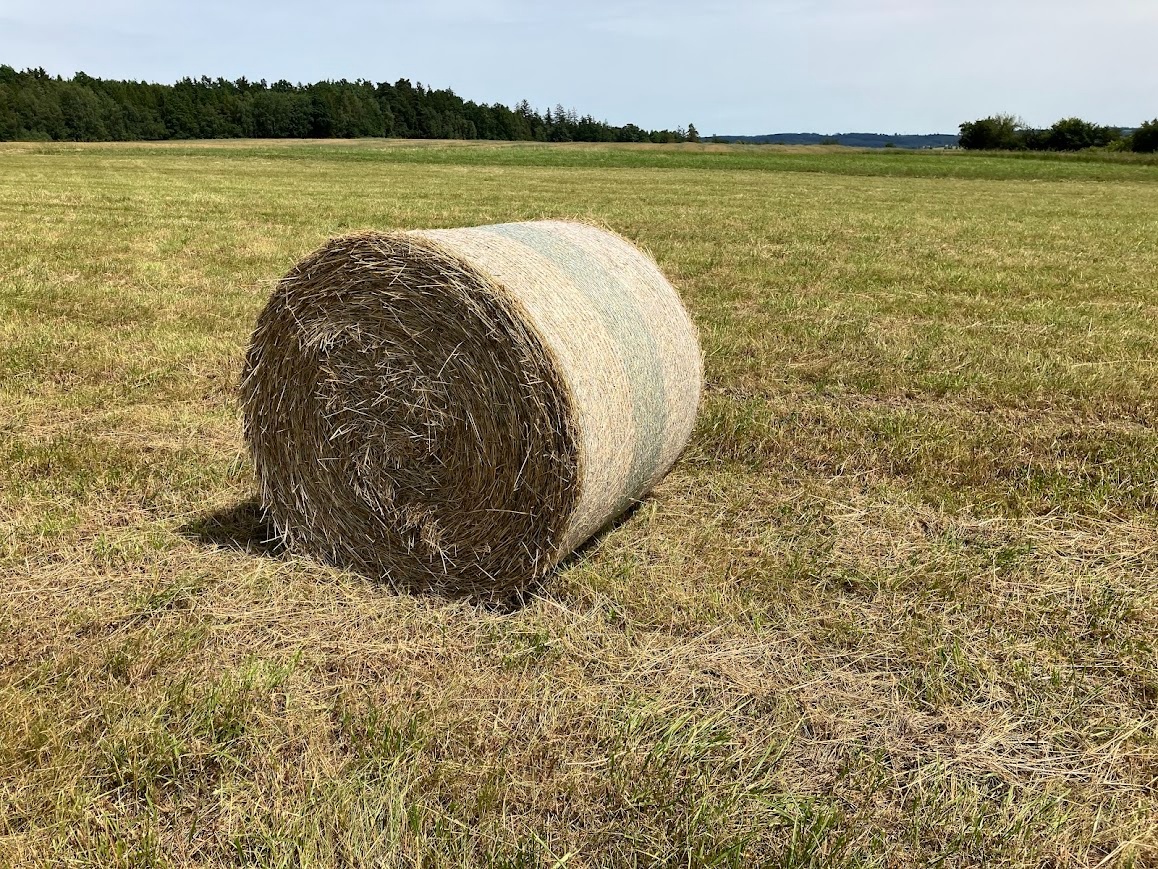 seno, balíky 120 cm.