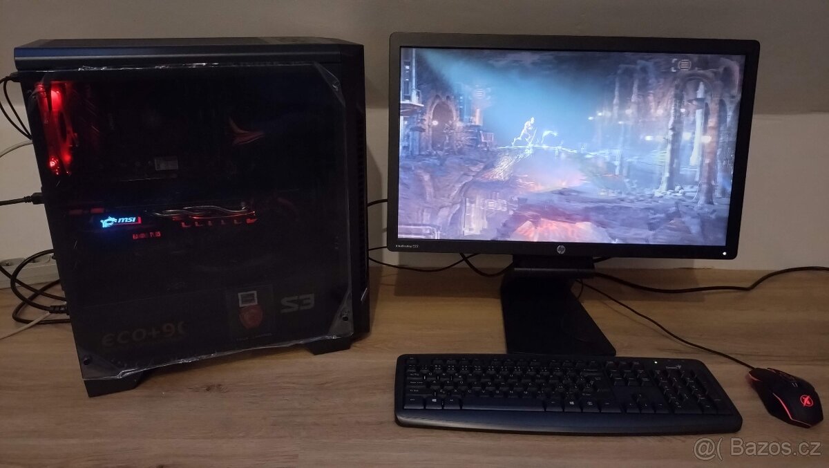 Herní PC s Ryzen 2600, GTX 1080 a 23" 1080p monitorem