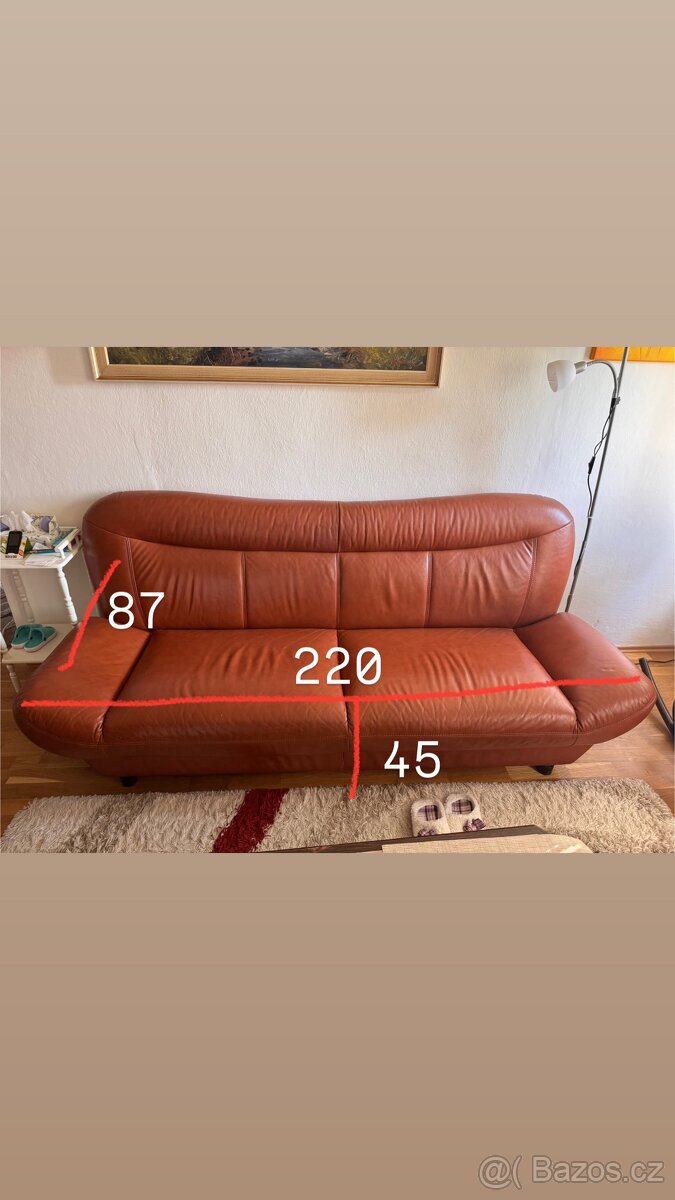 Kožená sedačka a křesla