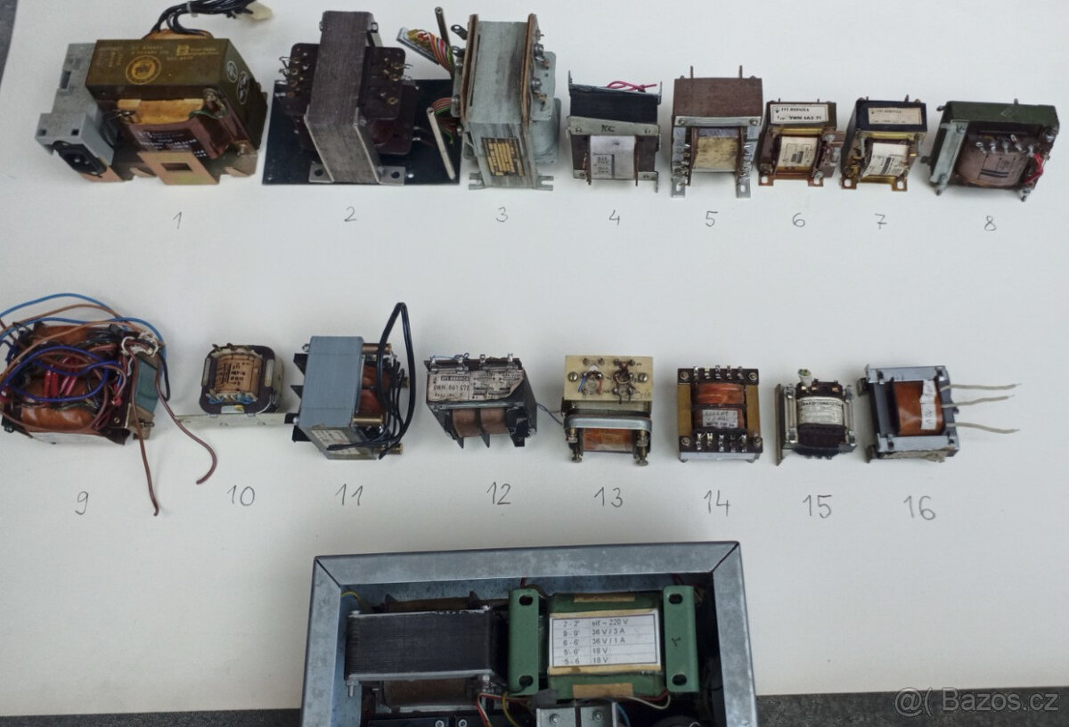 Transformátory síťové 220 V různé