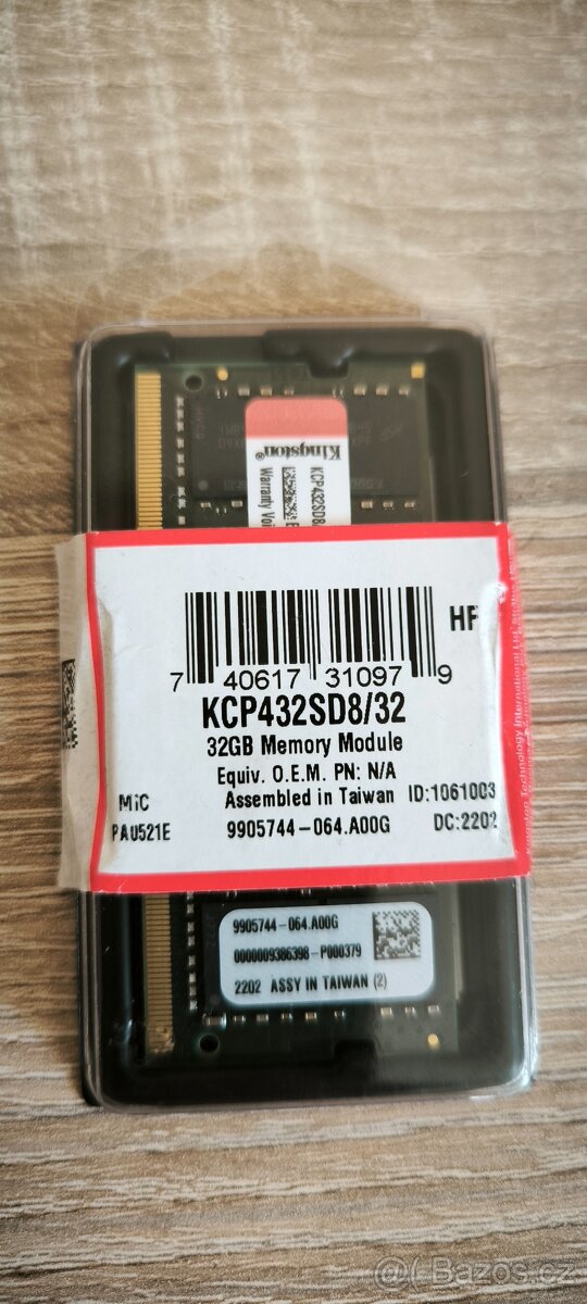 Ram Paměť 32GB DDR4