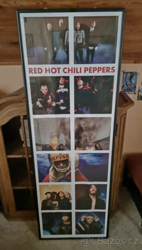 Zarámovaný plakát ve skle Red Hot Chili Peppers RHCP