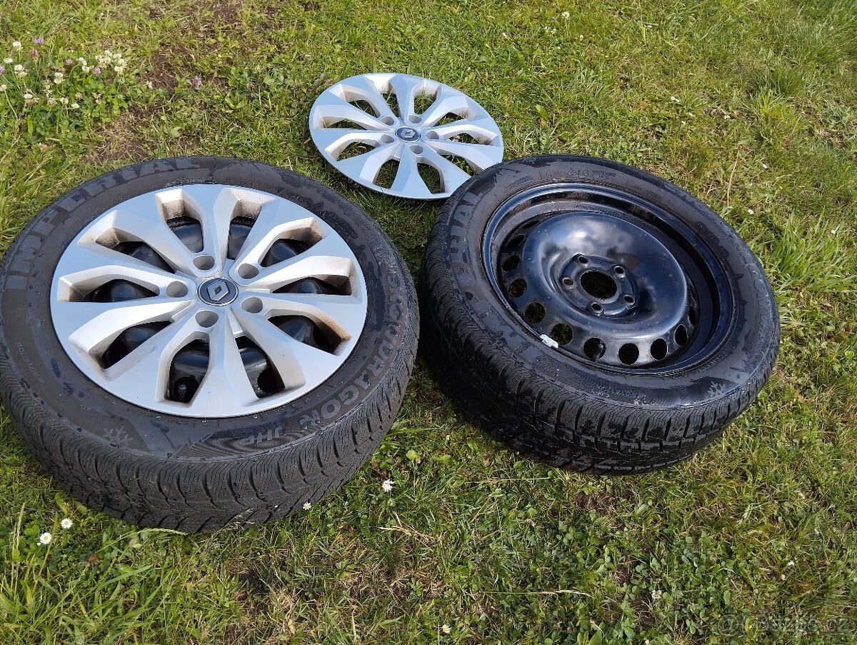 Disky(plech), poklice, zimní pneu 205/55R16 91H, čidla tlaku