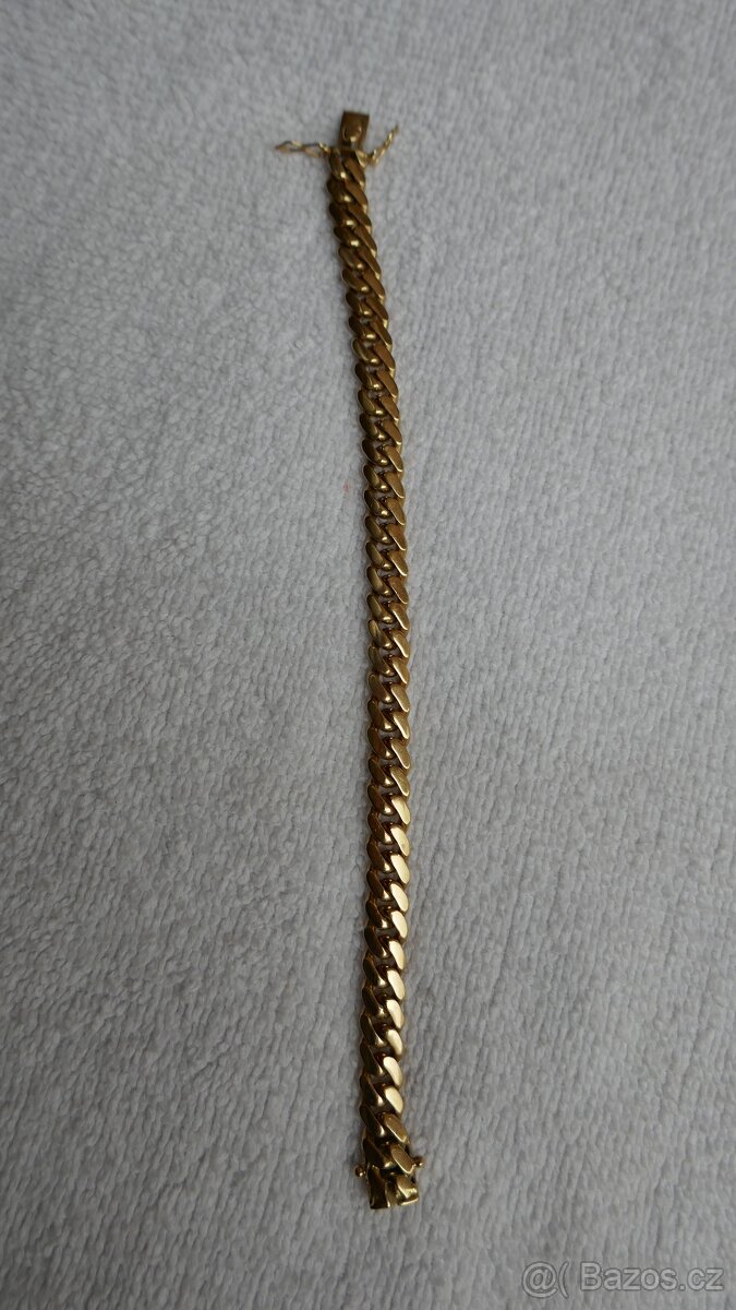 ZLATÝ NÁRAMEK PLNÝ 34G//19.5CM//8MM//14 KARÁTŮ 585