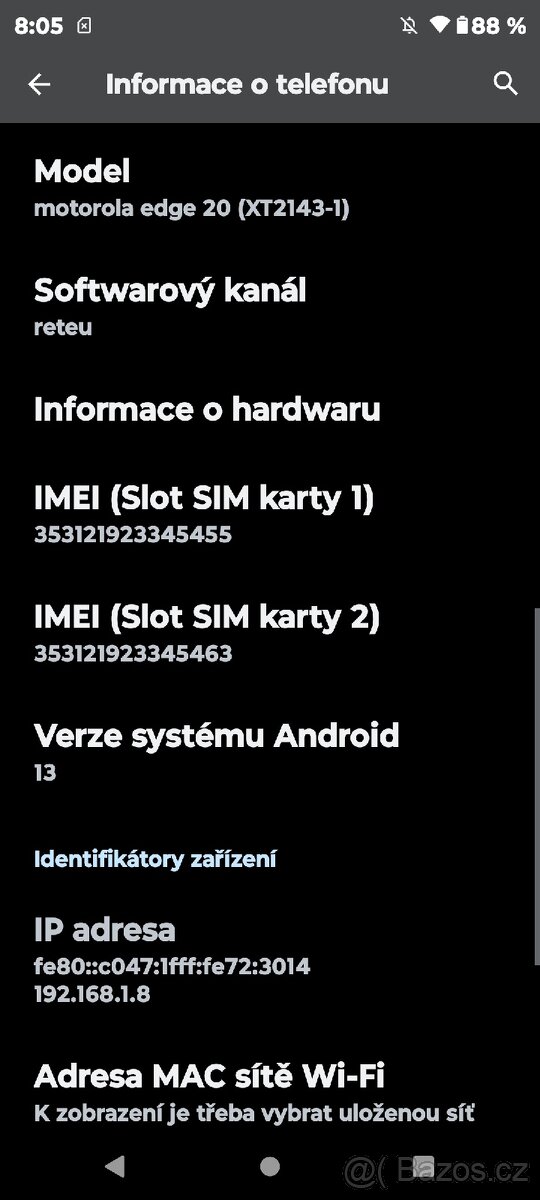 Motorola edge 20 8/128