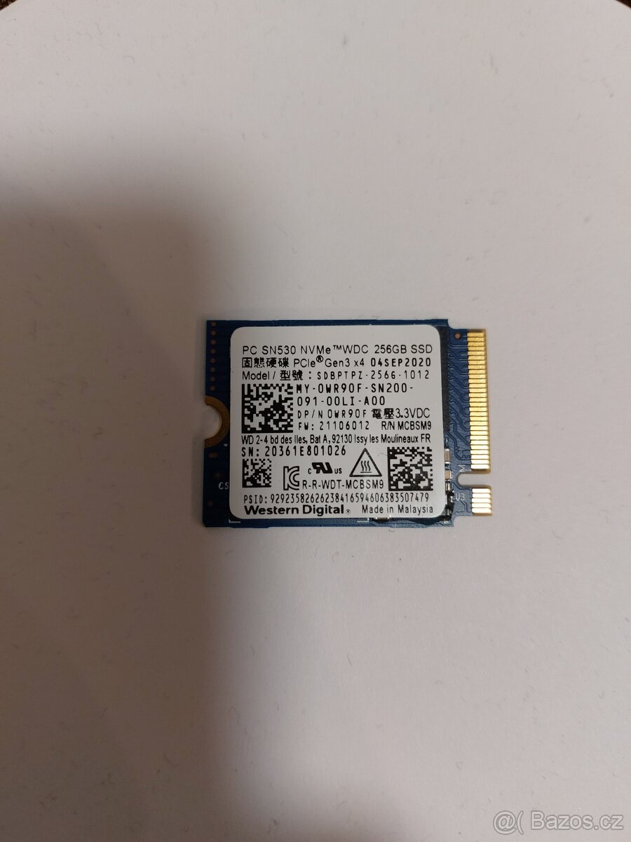 2ks SSD 256GB NVME (WD SN530,KIOXIA)- 2230
