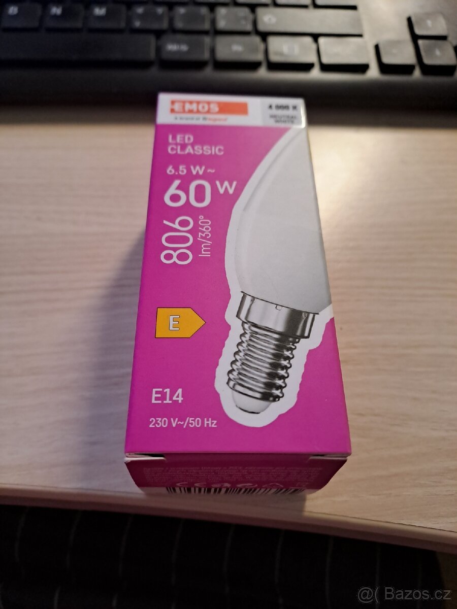 Žárovka LED typ svíčka 6.5W (ekvivalent 60W)