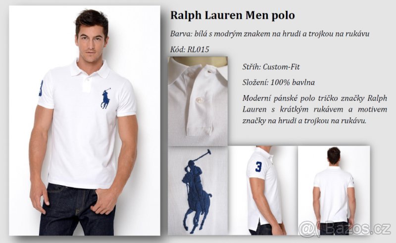NOVÉ pánské polo triko Ralph Lauren - bílé
