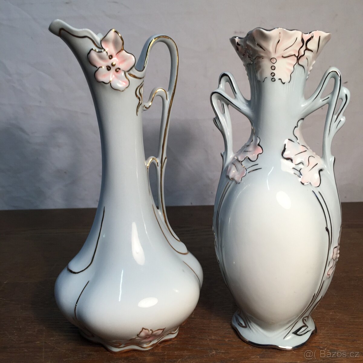 párové vázy Dux - nádherné secesní tvary a květy