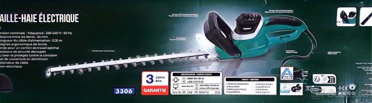 Nůžky na živý plot elektrické,600 W,nepoužité