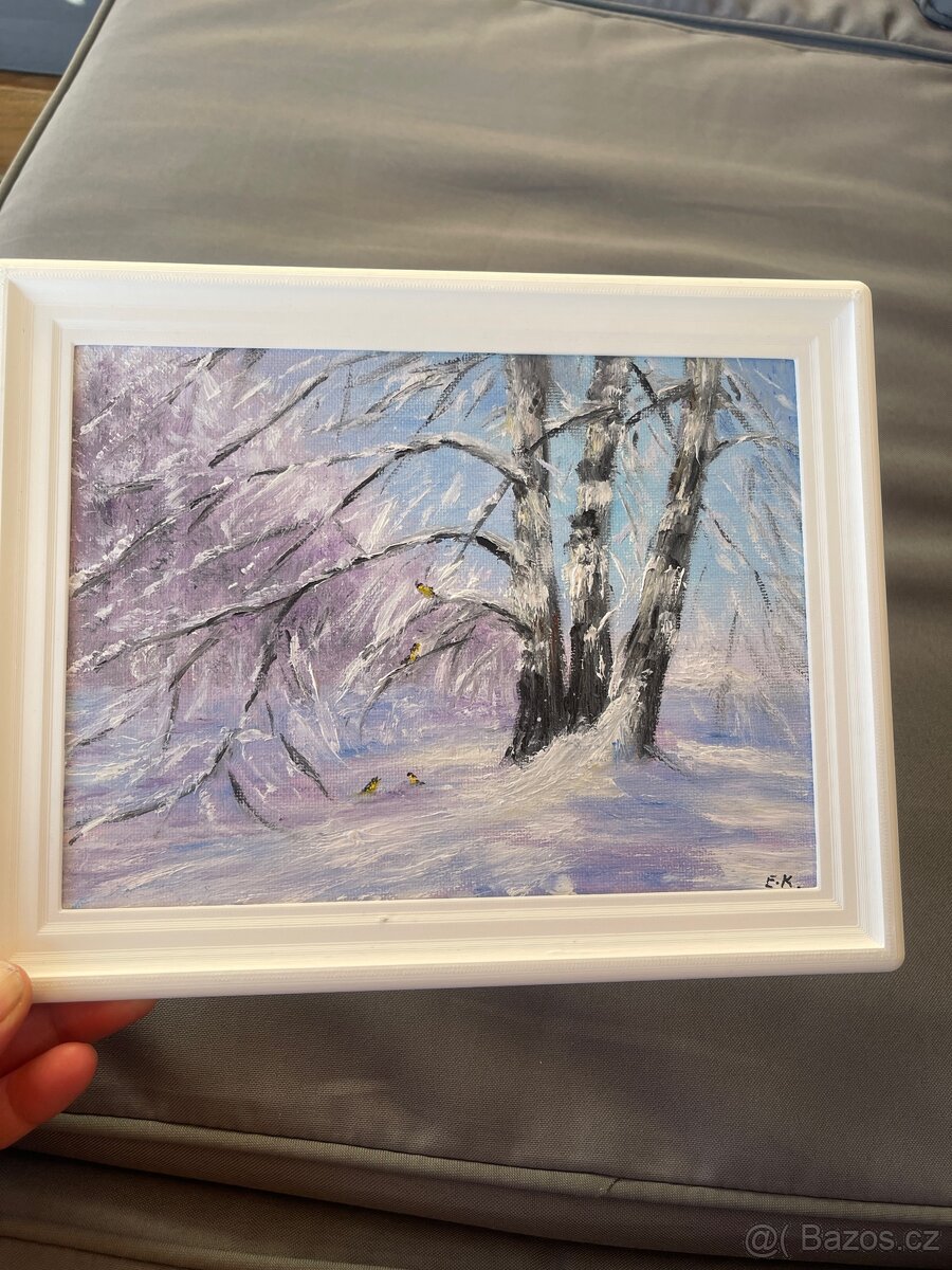 Olejomalba, obraz, zimní krajina