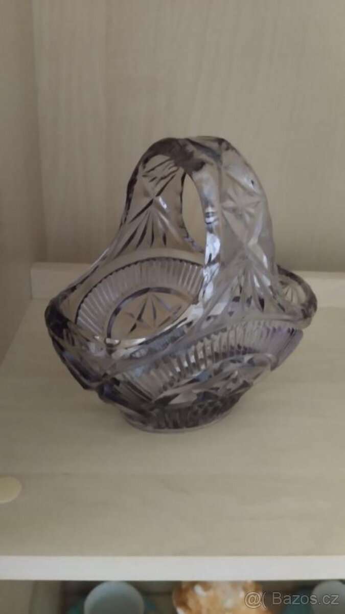 RETRO KOŠÍČEK HUTNÍ SKLO - 2 DRUHY