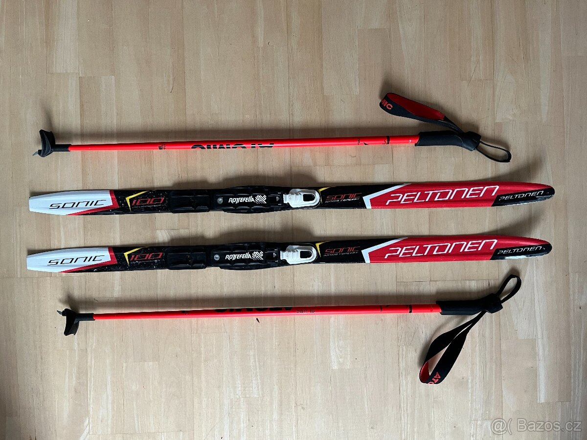 Dětské běžky Peltonen 100cm + hůlky Atomic 85cm