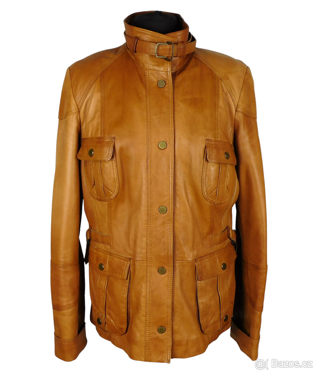 Kožená dámská koňaková bunda DENVER vel. L