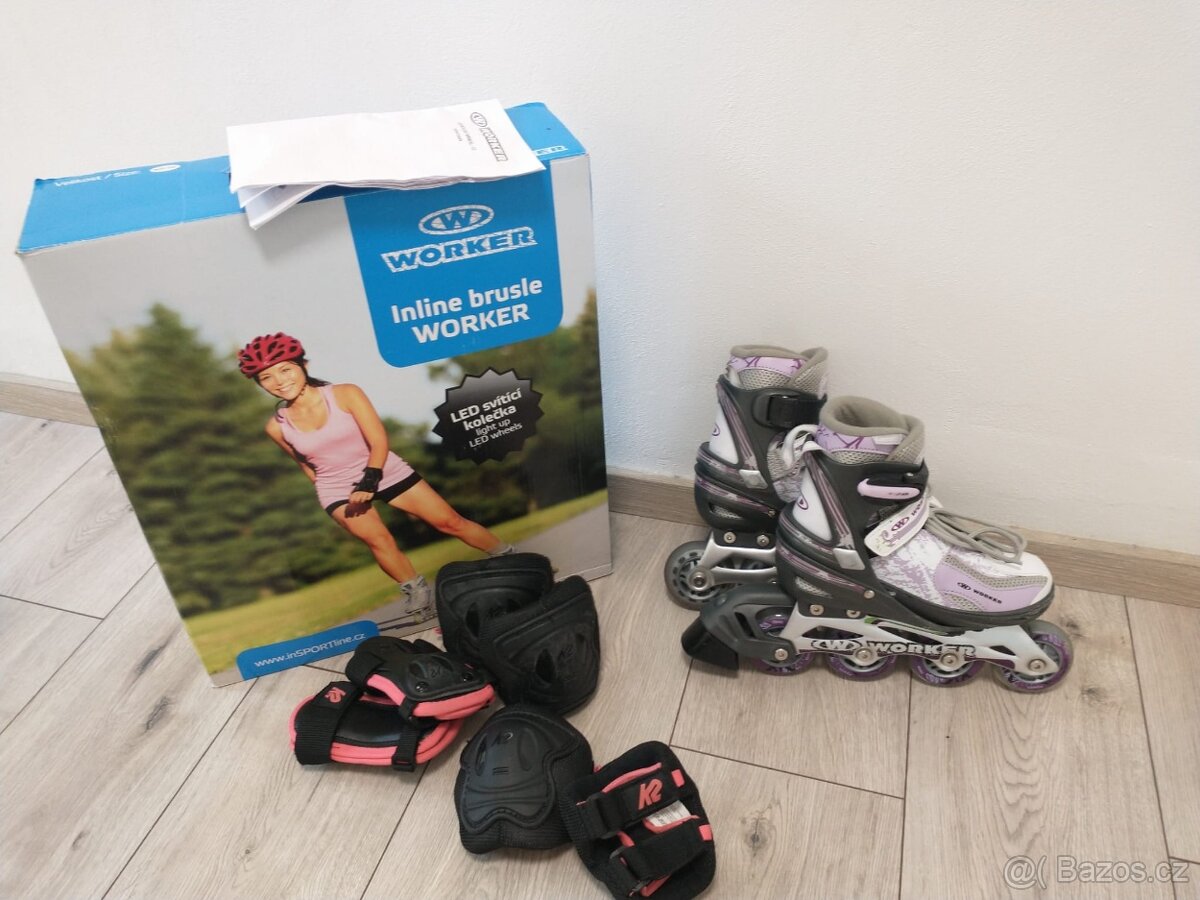 Dívčí kolečkové brusle - svítící
