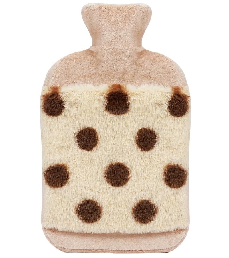 Ohřívací láhev hnědá s krytem a klokaní kapsou