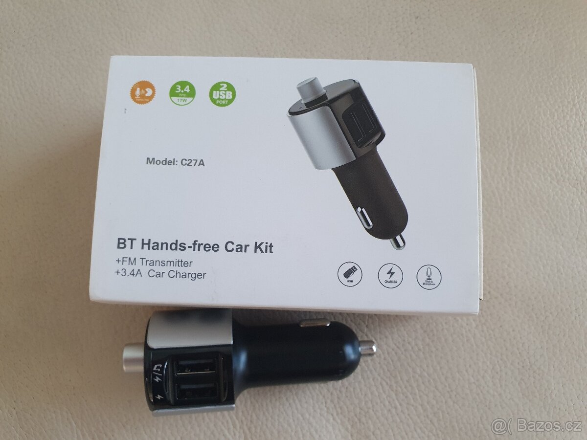 FM Transmitter C27A – Bluetooth, Hands-free, Dual USB