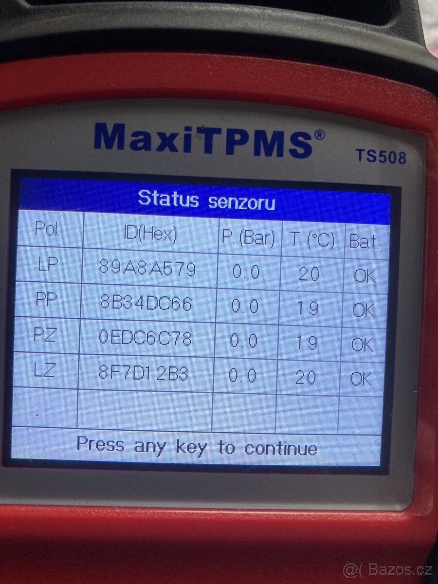 tpms čidla zánovní originální díl