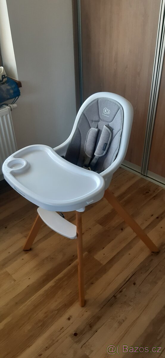 Dětská jídelní židlička KINDERKRAFT SELECT 2V1 TIXI GREY PRE