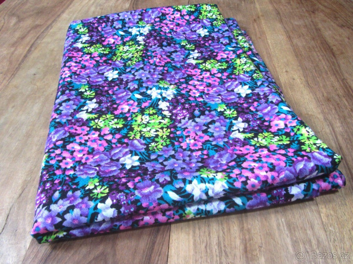 Flower Power - originál vintage látka 60s/70s