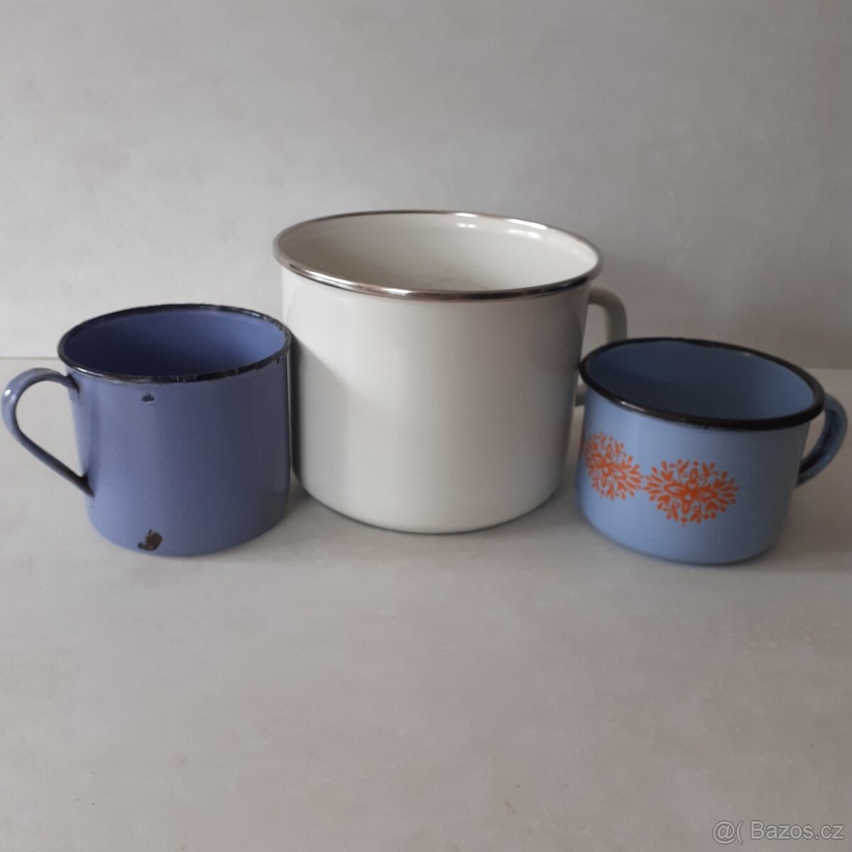 smaltovaný hrnek velký, hrníčky (plecháčky)