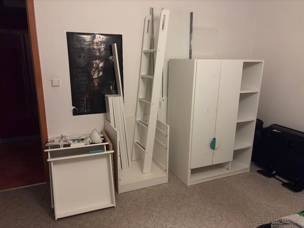 Dětská postel se stolem a skříní IKEA SAMSTAD (x2)