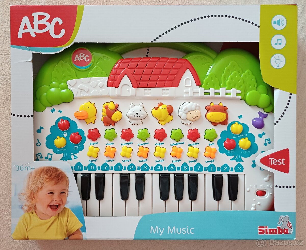 Dětské piano se zvířátky