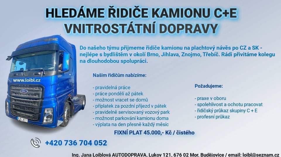 ŘIDIČ KAMIONU /ČESKO, SLOVENSKO
