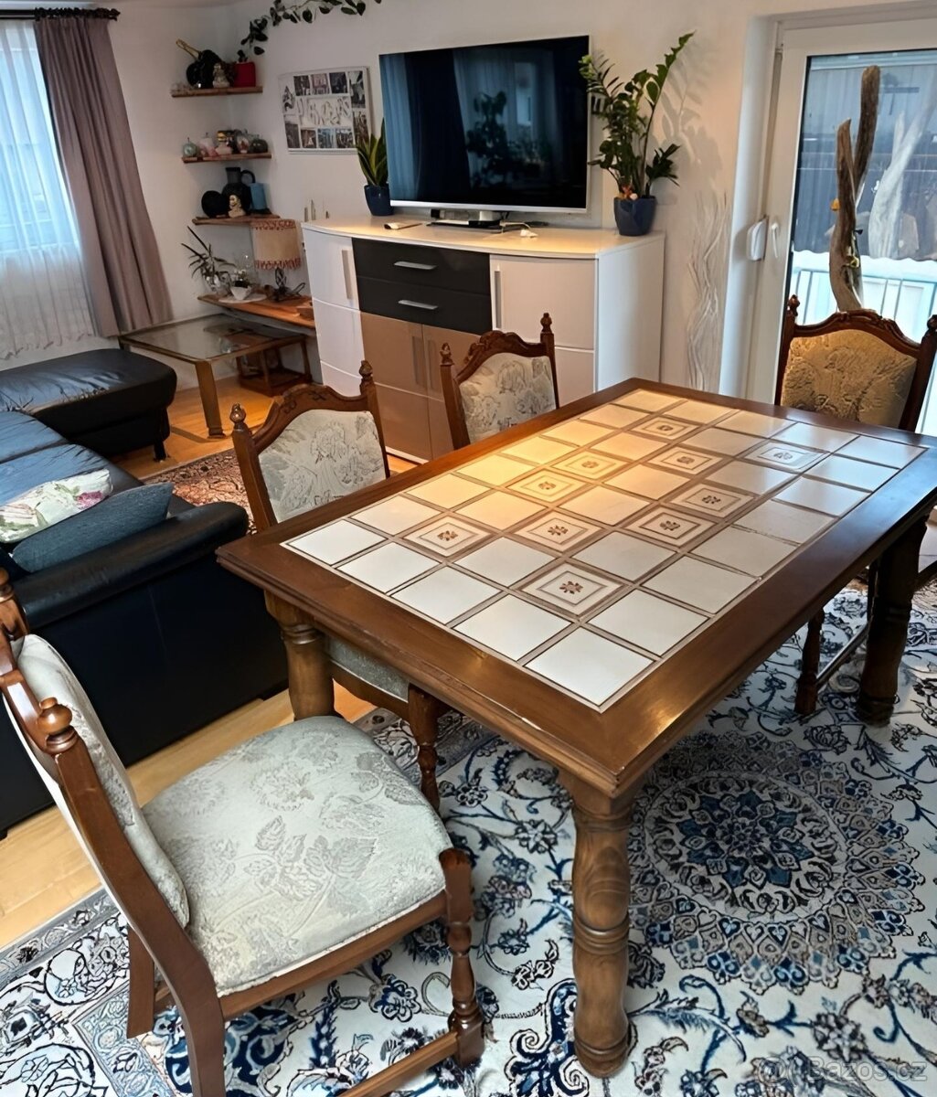 Jídelní rustikální set - stůl, židle