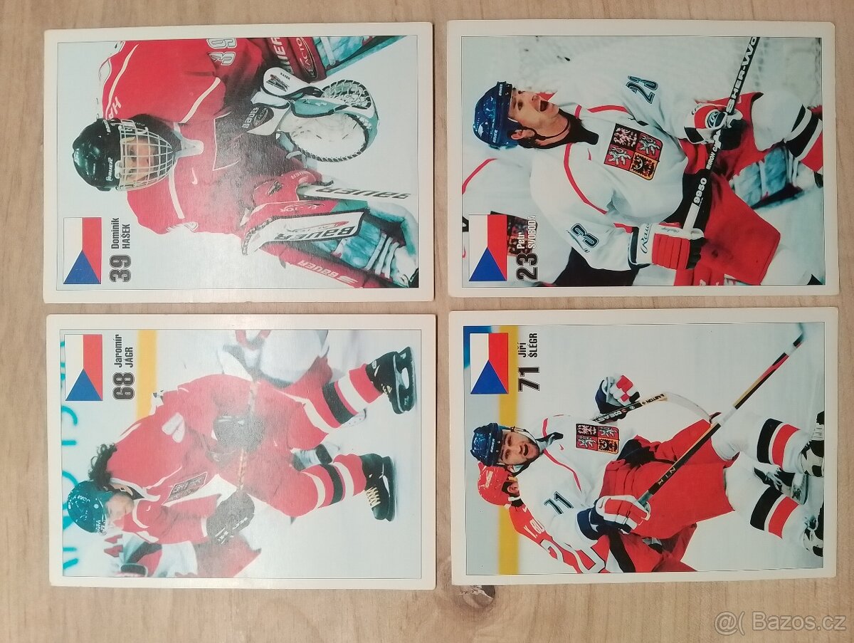 Nagano pohlednice hokej Jágr, Hašek, Šlégr, Svoboda