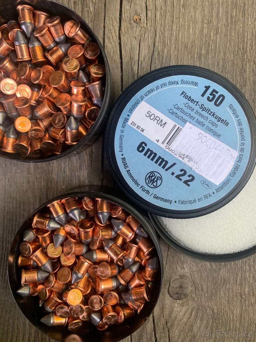 Flobertové náboje RWS cal. 6mm/ .22 - špička 150ks