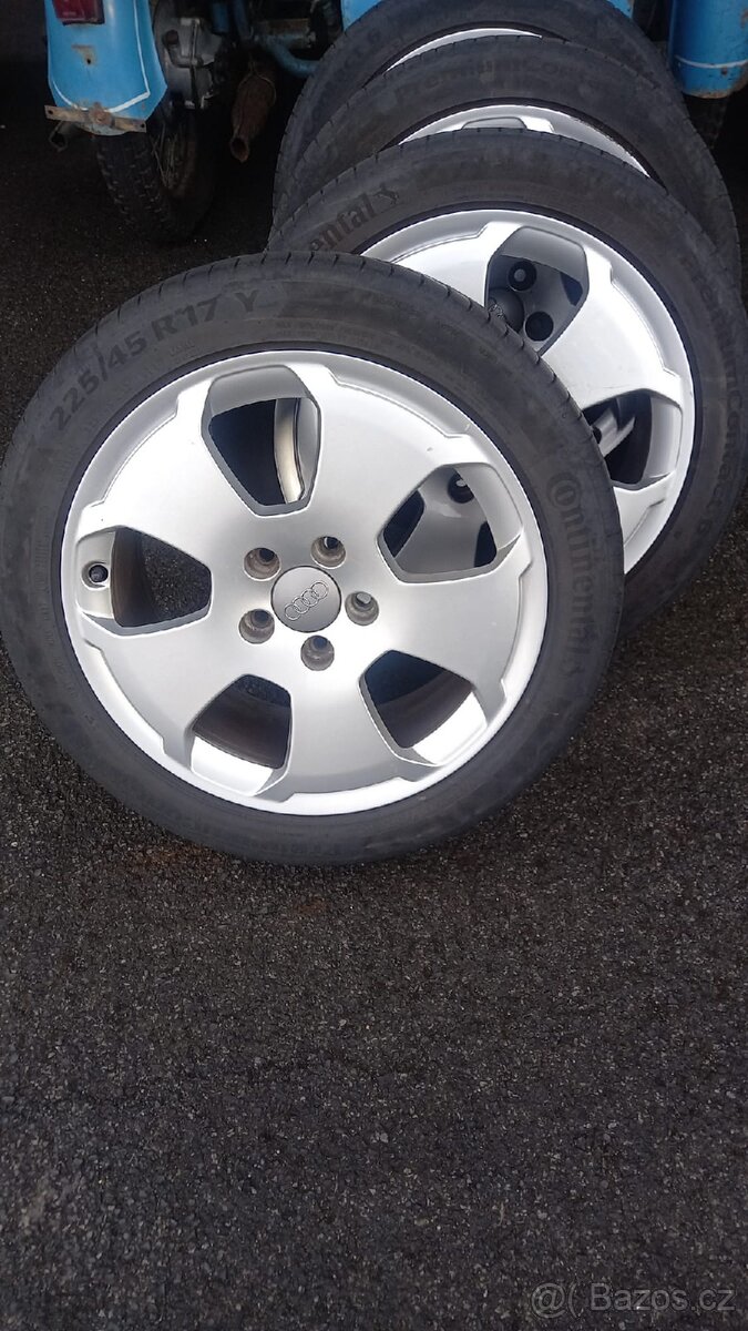 Alu kola 5x112, pneu Continental 225/45R17,2x5mm,2x6mm