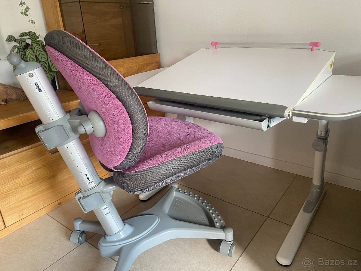 Rostoucí stůl a židle - set Mayer MyPony - růžový