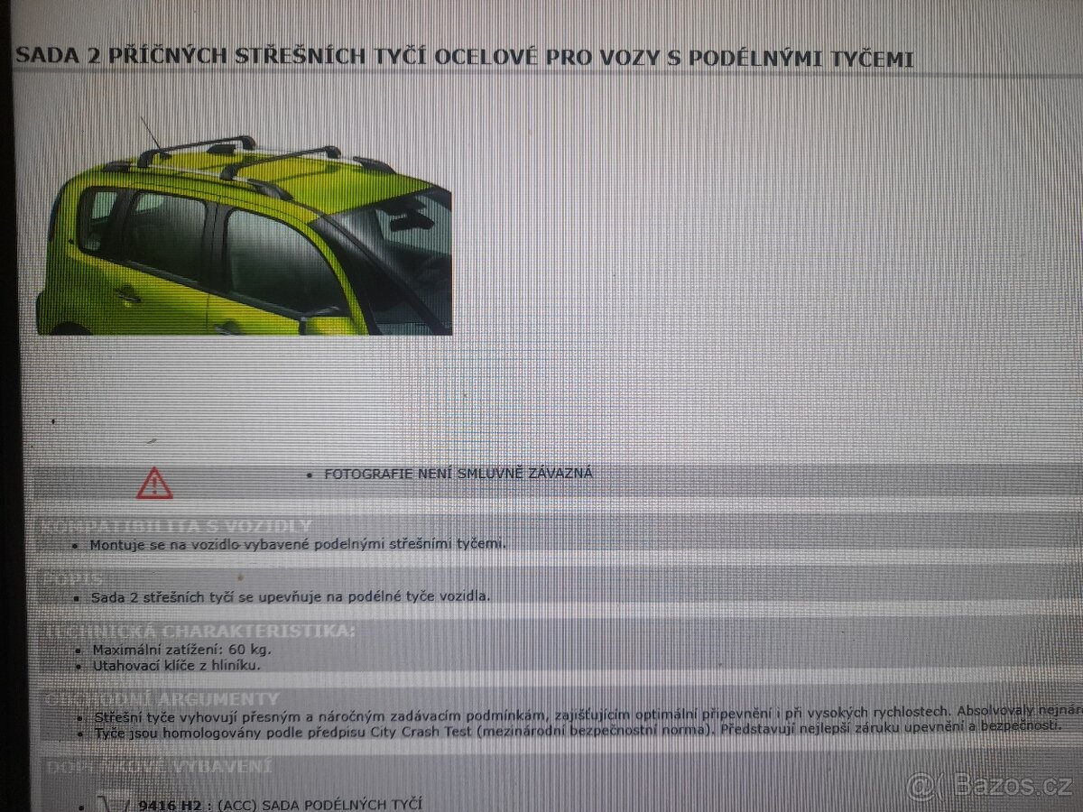 Citroën C3 Picasso originální příčníky na hagusy