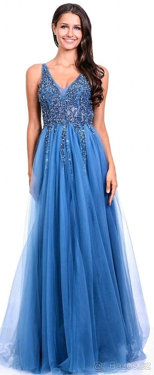 NOVÉ plesové šaty MODRÉ TYLOVÉ