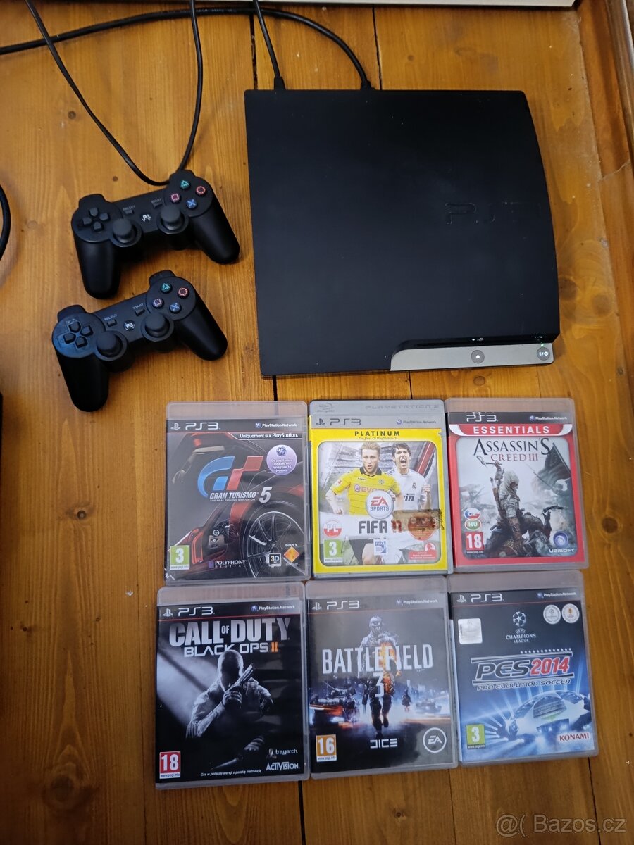 PS3 Slim 320GB, 2x ovladač + 6 her / PlayStation 3
