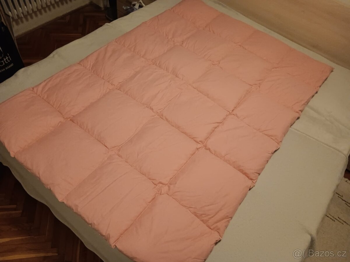 prošívaná deka 130x185 cm růžová
