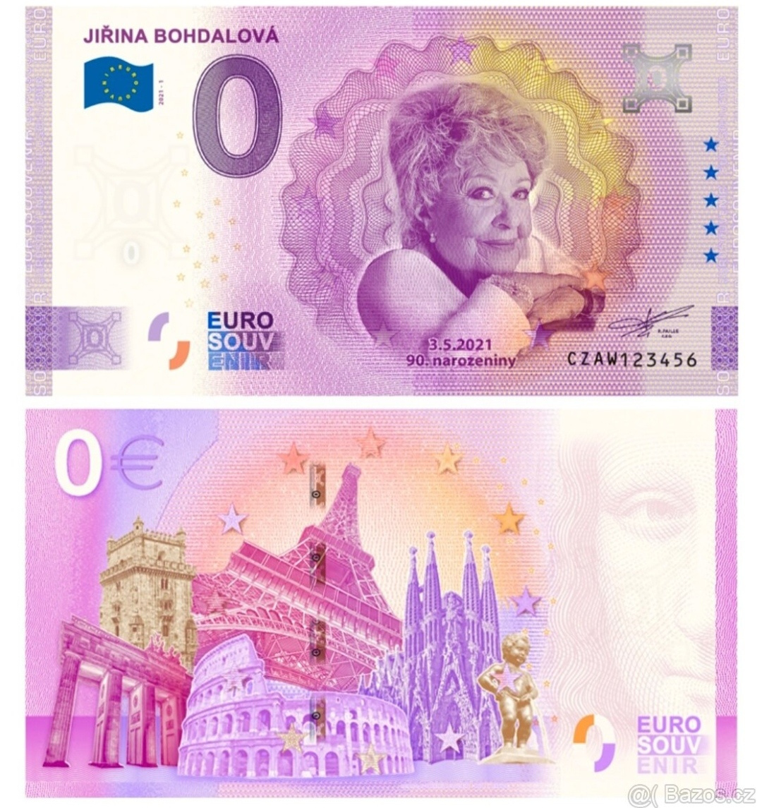bankovka 0 euro Bohdalová