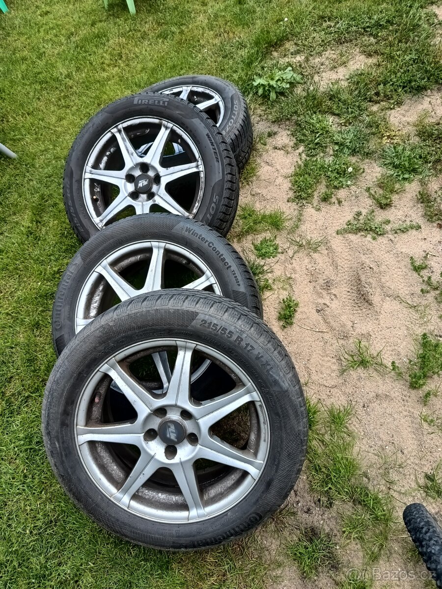 Prodám sadu zimních alu kol 17" – Peugeot 407 (komplet)