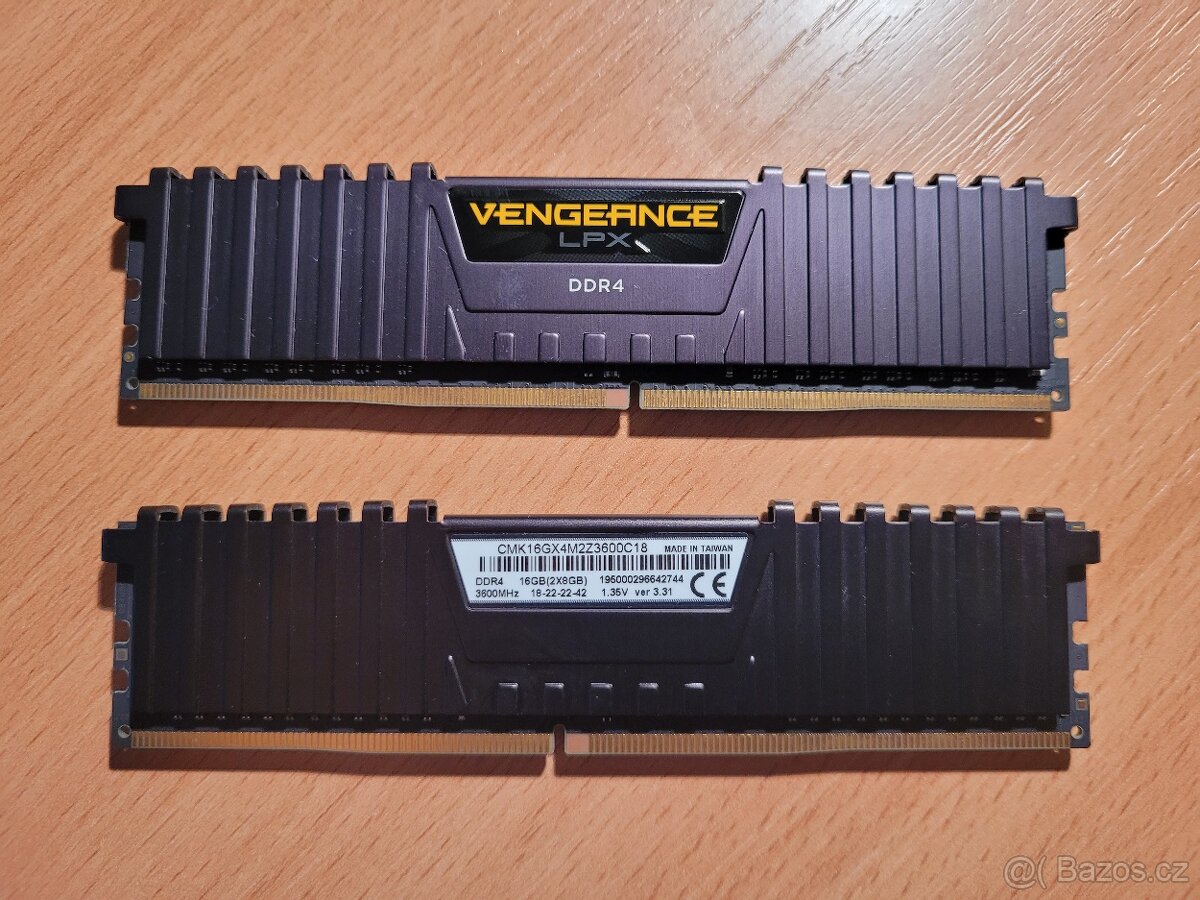 Prodám paměti Corsair Vengeance LPX 2x 8GB (3600MT/s CL18)