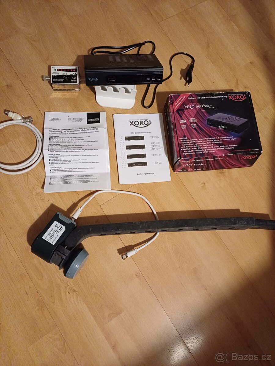 Stelitní přijímač, sat finder a single LNB