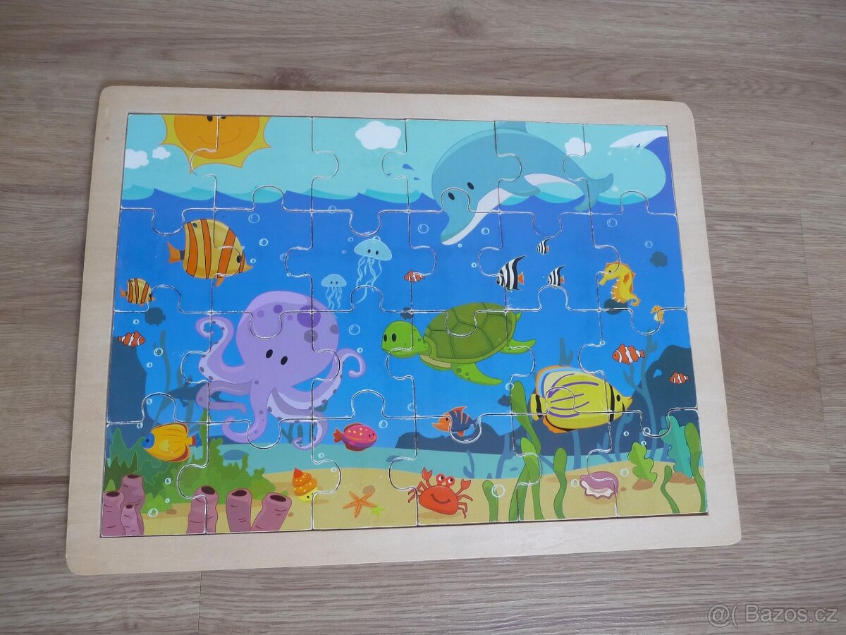 Dřevěné puzzle Oceán 40 x 30 cm 24 dílků