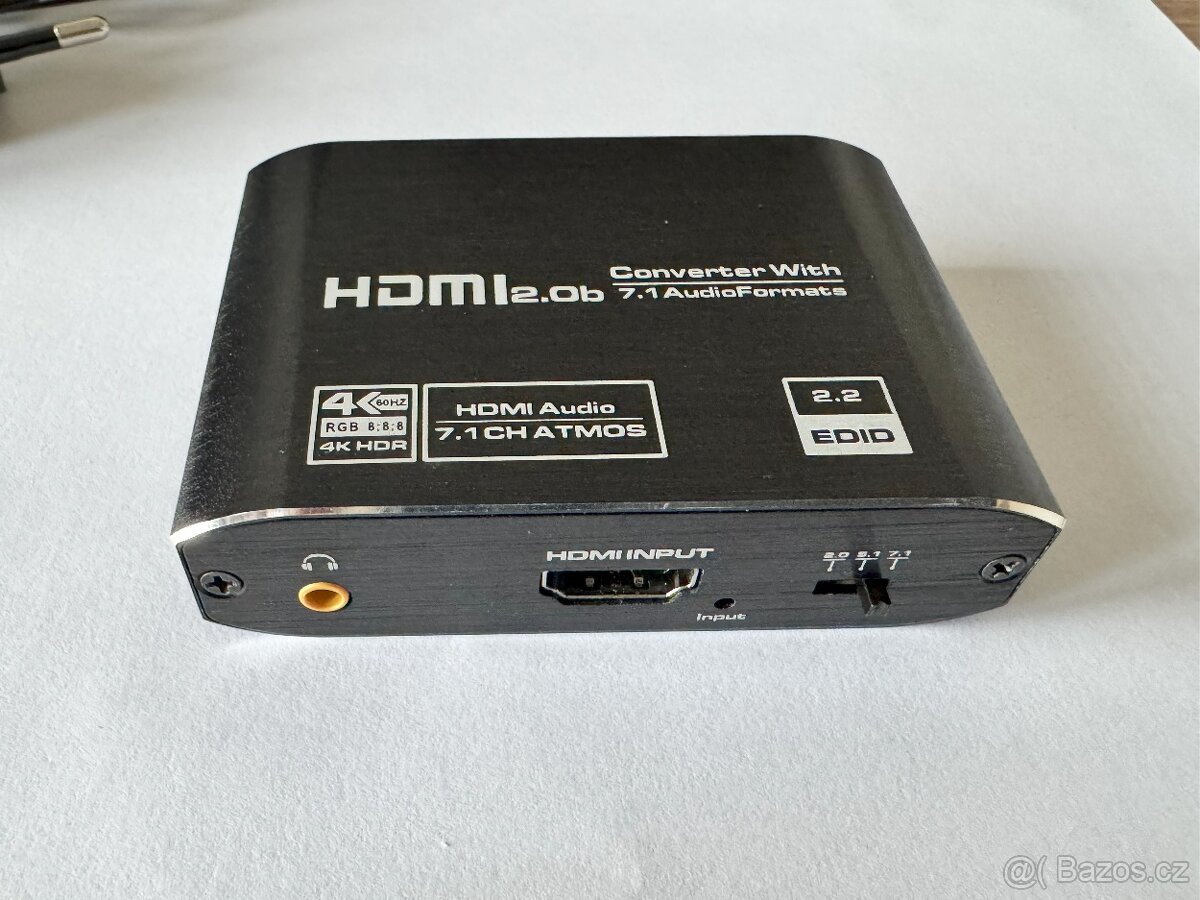 HDMI 2.0 TOSLINK JL-C1003 KONVERTOR ATMOS 7.1 převaděč
