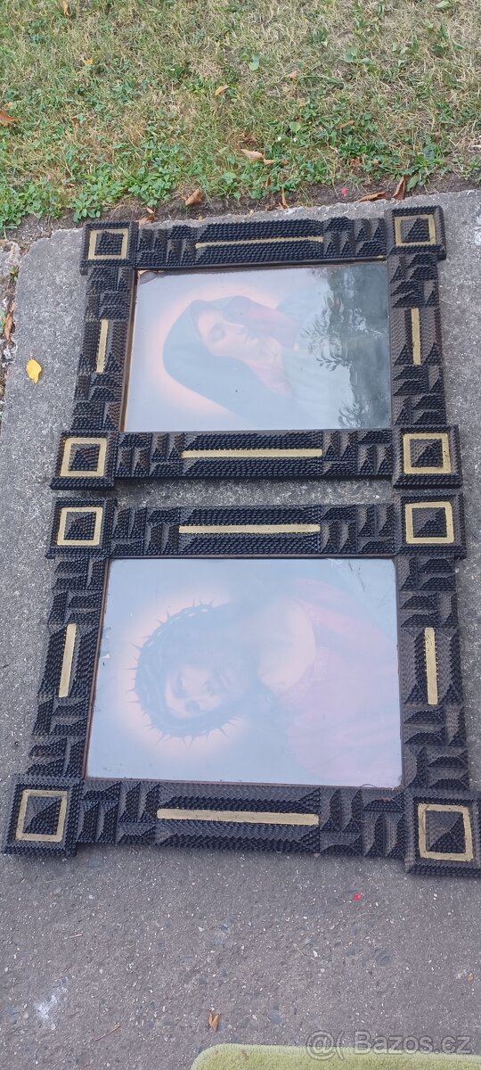 2x starý větší obrazový rám