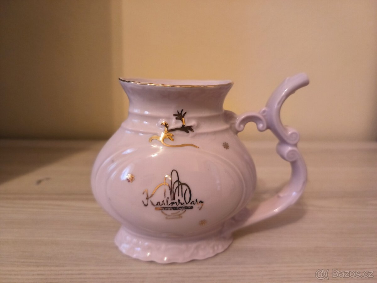 Růžový porcelán - lázeňské pítko -Karlovy Vary