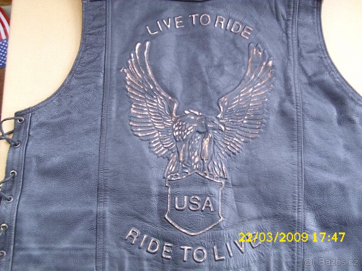 Kožená vesta Sodager Live To Ride