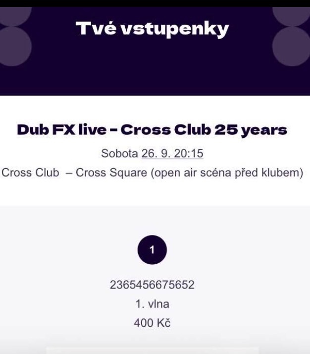 Vstupenka na Dub FX