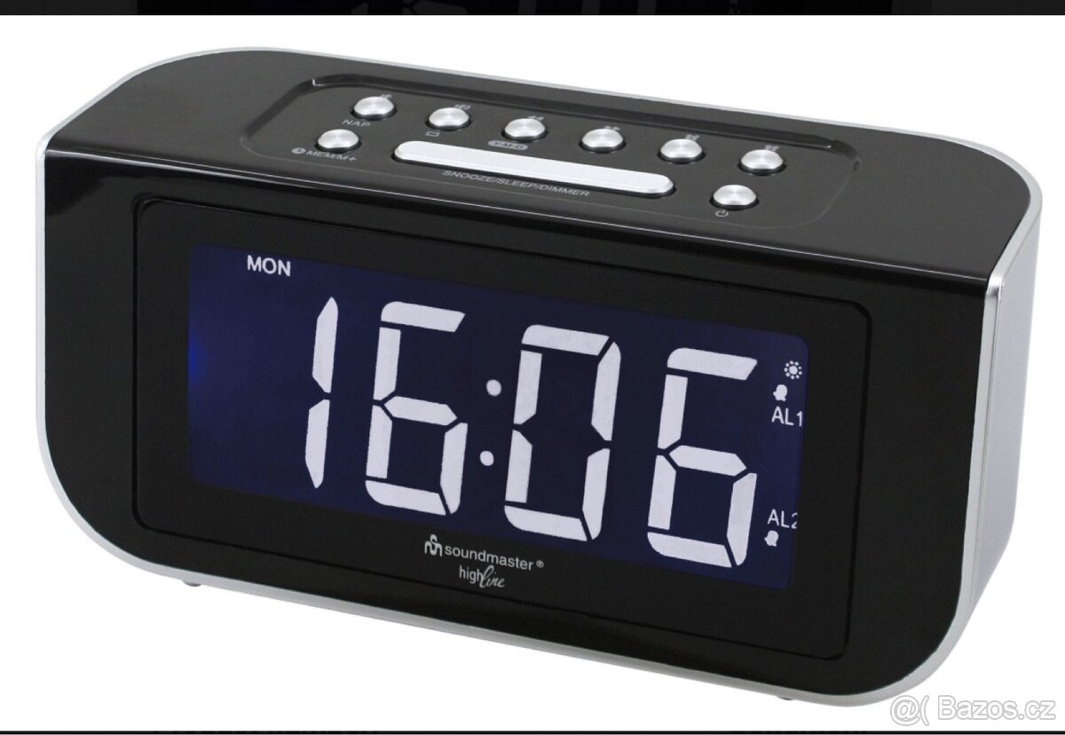Digitální rádiové hodiny Soundmaster FUR4005 černá, stříbrná