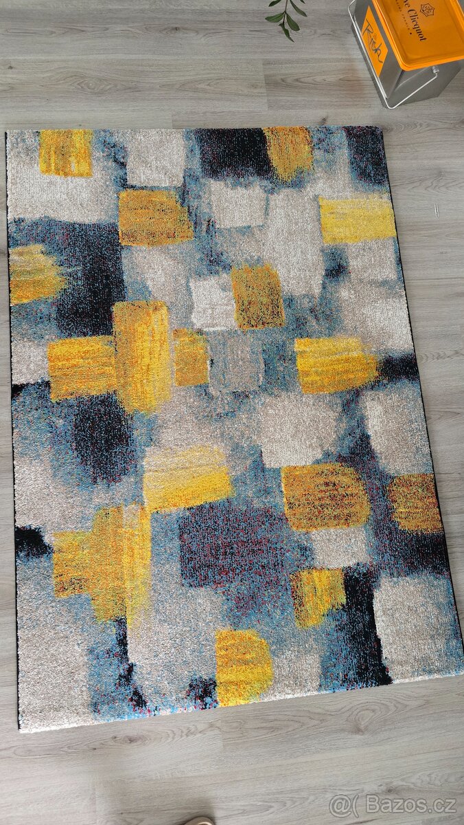Barevný koberec 120x170 cm - tyrkysovo žlutý